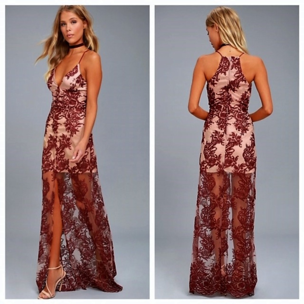 Finders Keepers spectral lace maxi dress large